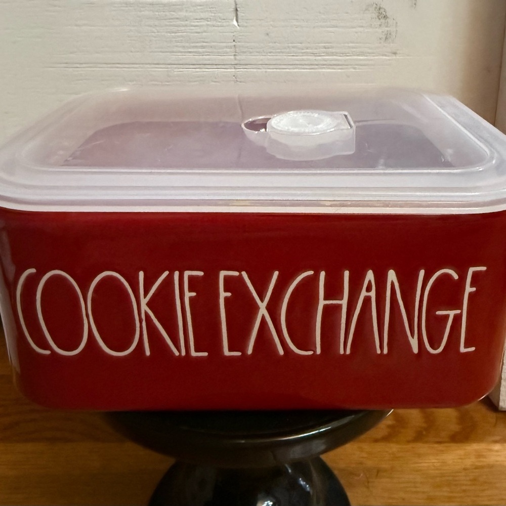 Rae Dunn Red Cookie Exchange Storage Container